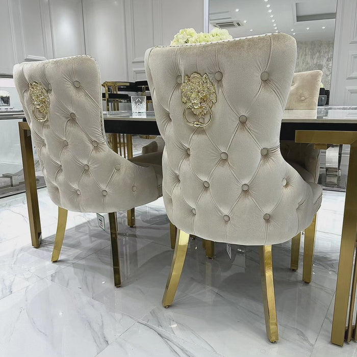 Sorrento Sintered Stone Rectangle Dining Table + Victoria Velvet Dining Chairs