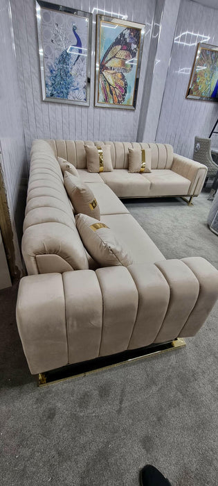Genova corner sofa range in plush velvet