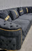 Ambassador Corner Sofa  270cm x 270cm Black Plush Velvet