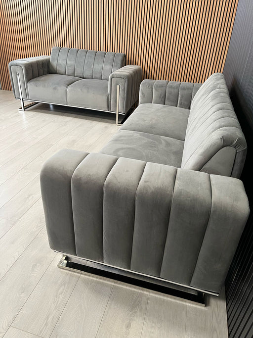 Genova 3+2 in Grey and Chrome
