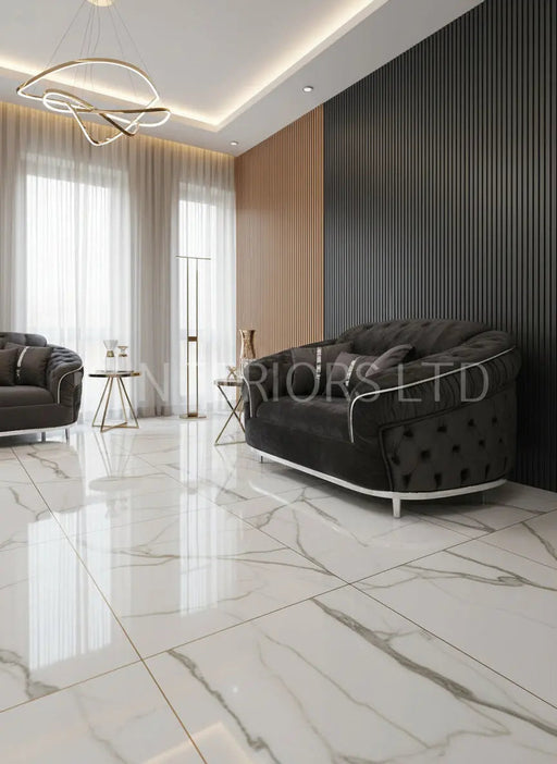 Konan 2-Seater Sofa – Grey Velvet with Chrome Detailing & Legs | Modern Luxury Sofa