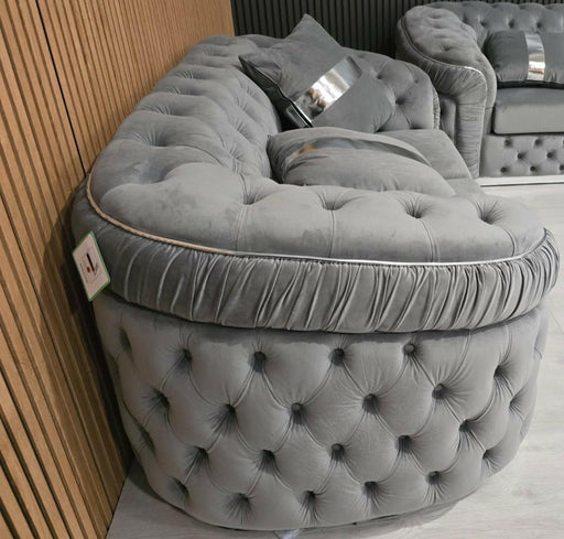 Ambassador 2 Grey & Chrome Plush Velvet