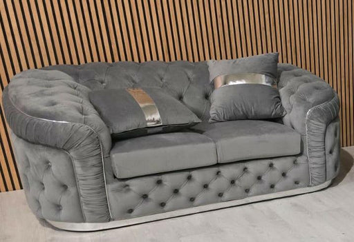 Ambassador 2 Grey & Chrome Plush Velvet
