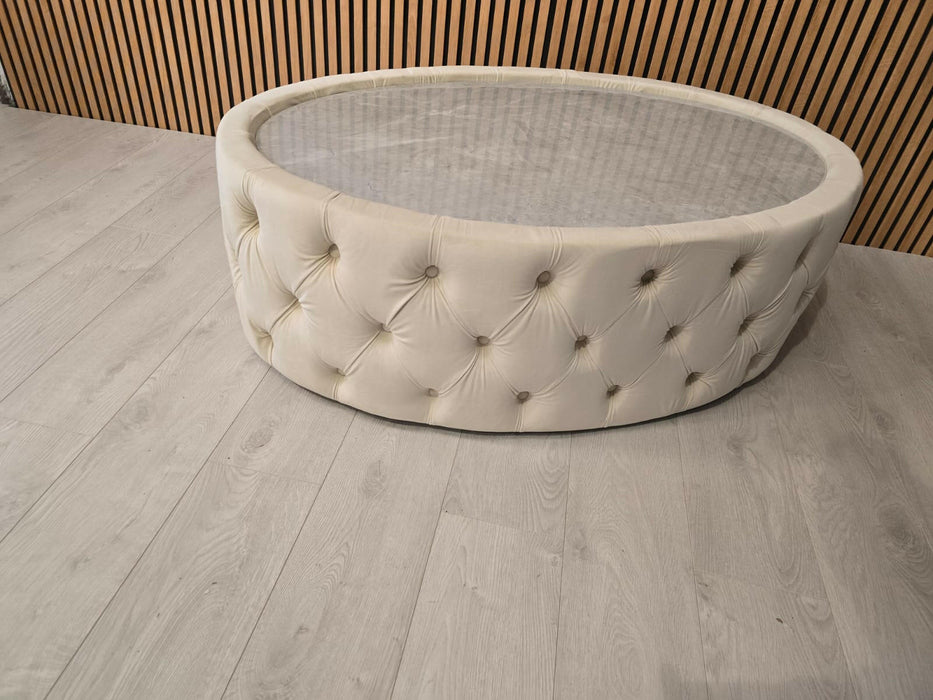 Upholstered Sintered Stone Top Coffee Table