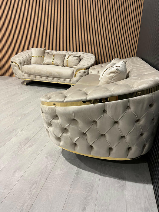 Bvlgari special 3+2 sofa in champagne and gold