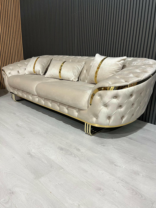 Bvlgari special 3+2 sofa in champagne and gold