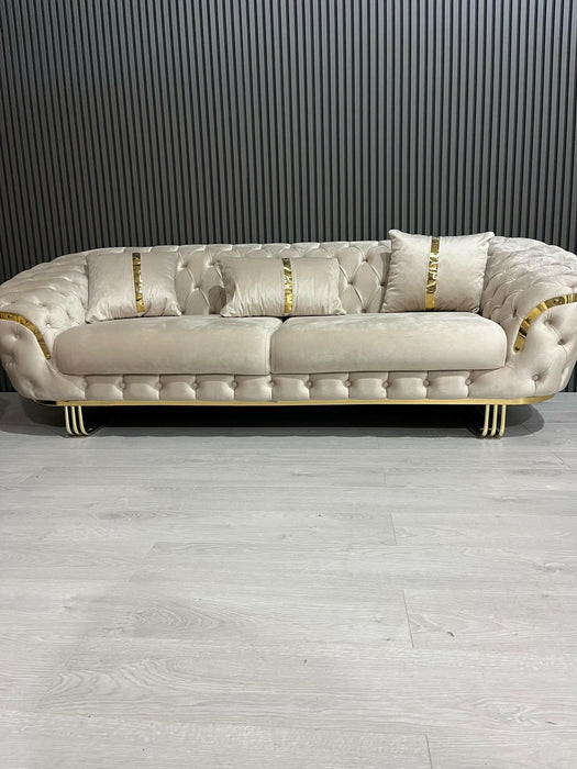 Bvlgari special 3+2 sofa in champagne and gold
