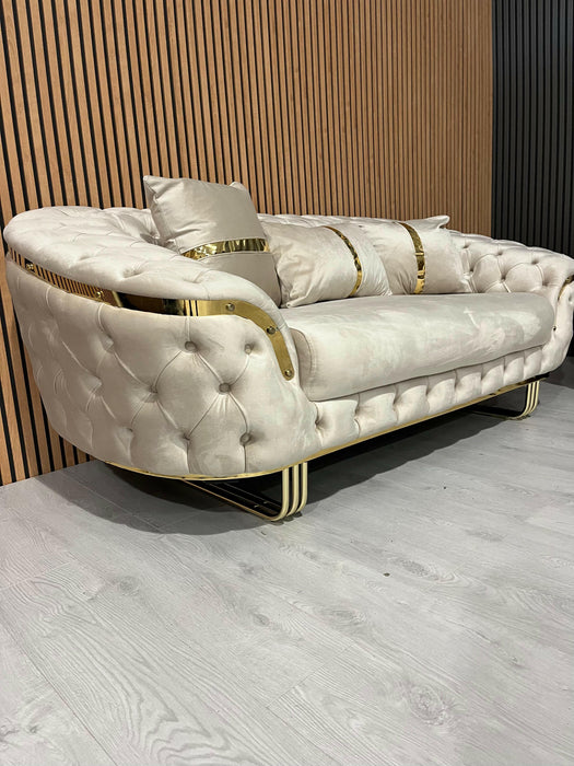 Bvlgari special 3+2 sofa in champagne and gold