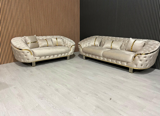 Bvlgari special 3+2 sofa in champagne and gold