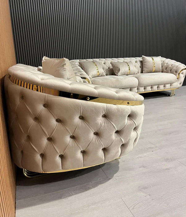 Bvlgari special 3+2 sofa in champagne and gold
