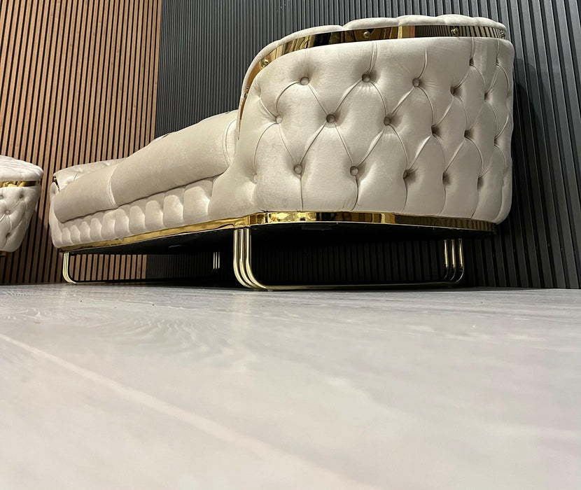 Bvlgari special 3+2 sofa in champagne and gold