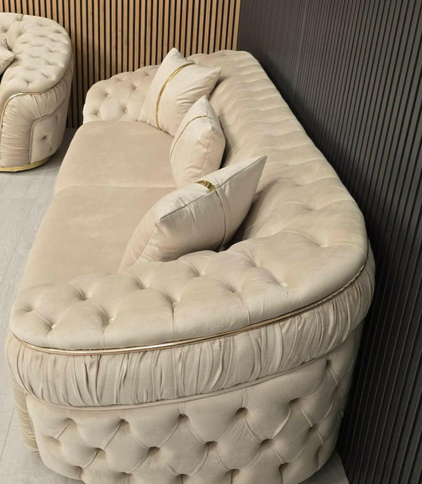 Ambassador 3 Seater In Champagne & Gold