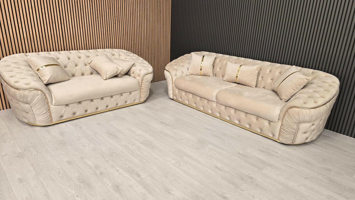 Ambassador 3+2 Seater Champagne 03 & Gold