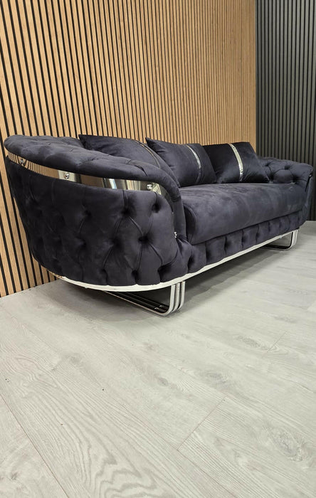 Bvlgari Special 3+2 Sofa Anthracite Grey & Chrome
