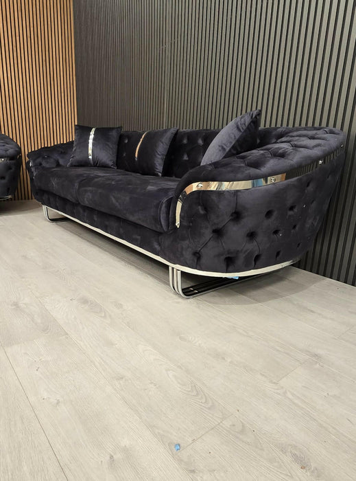 Bvlgari Special 3+2 Sofa Anthracite Grey & Chrome