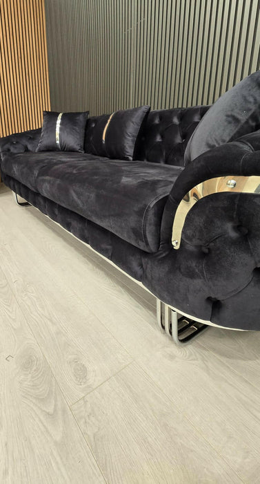 Bvlgari Special 3+2 Sofa Anthracite Grey & Chrome