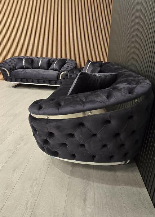 Bvlgari Special 3+2 Sofa Anthracite Grey & Chrome