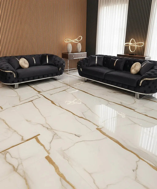 Kingston 3+2 Anthracite Grey Velvet Sofa Set with Chrome Detailing – Modern Luxury Sofa