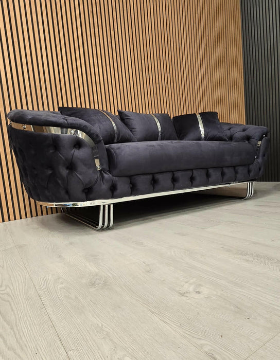 Bvlgari Special 3+2 Sofa Anthracite Grey & Chrome