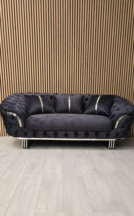 Bvlgari Special 3+2 Sofa Anthracite Grey & Chrome