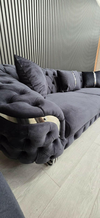 Bvlgari Special 3+2 Sofa Anthracite Grey & Chrome