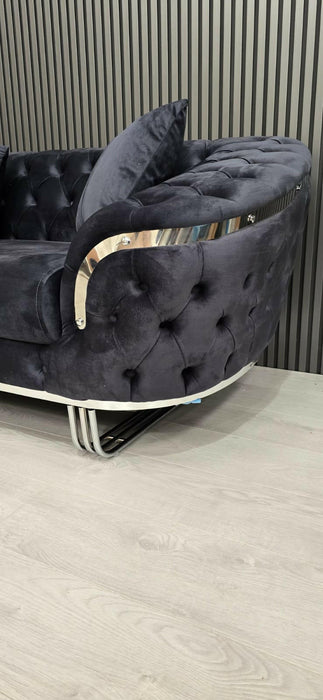 Bvlgari Special 3+2 Sofa Anthracite Grey & Chrome
