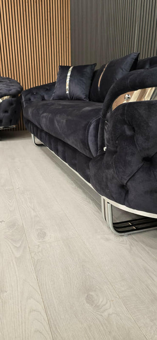 Bvlgari Special 3+2 Sofa Anthracite Grey & Chrome