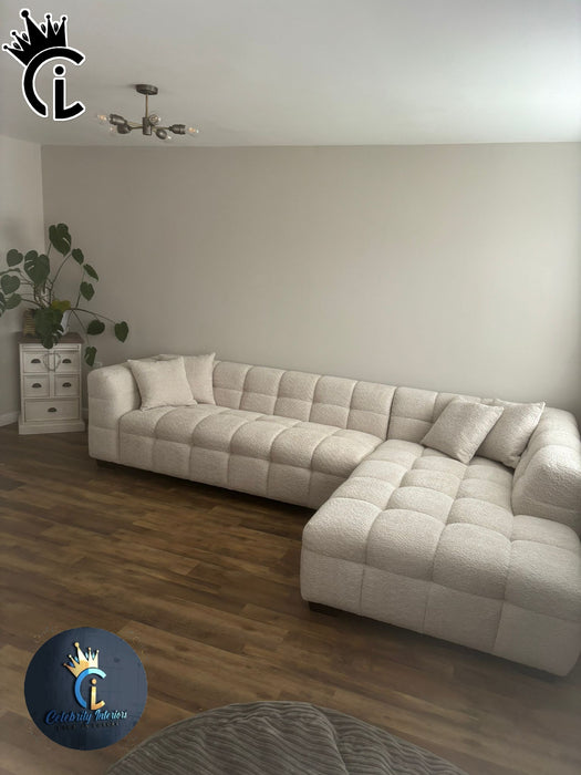 Aluxo Tribeca Corner Group in Oatmeal Boucle Fabric