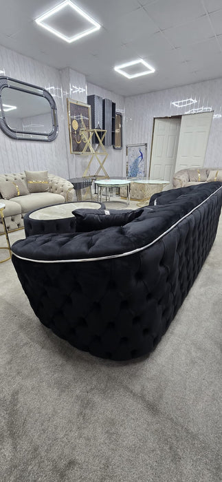 Khalifah 3+2 Seater In Black & Chrome