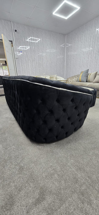 Khalifah 3+2 Seater In Black & Chrome