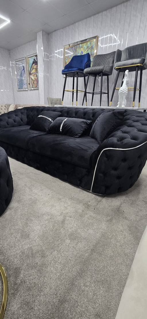 Khalifah 3+2 Seater In Black & Chrome