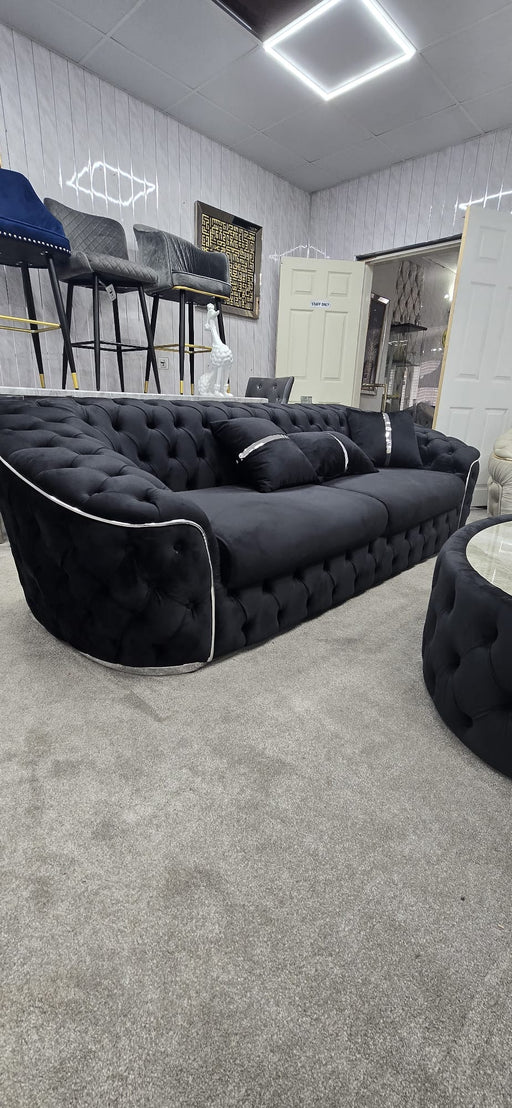 Khalifah 3+2 Seater In Black & Chrome