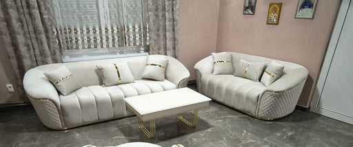 Rosa 3+2 Seater Champagne Velvet
