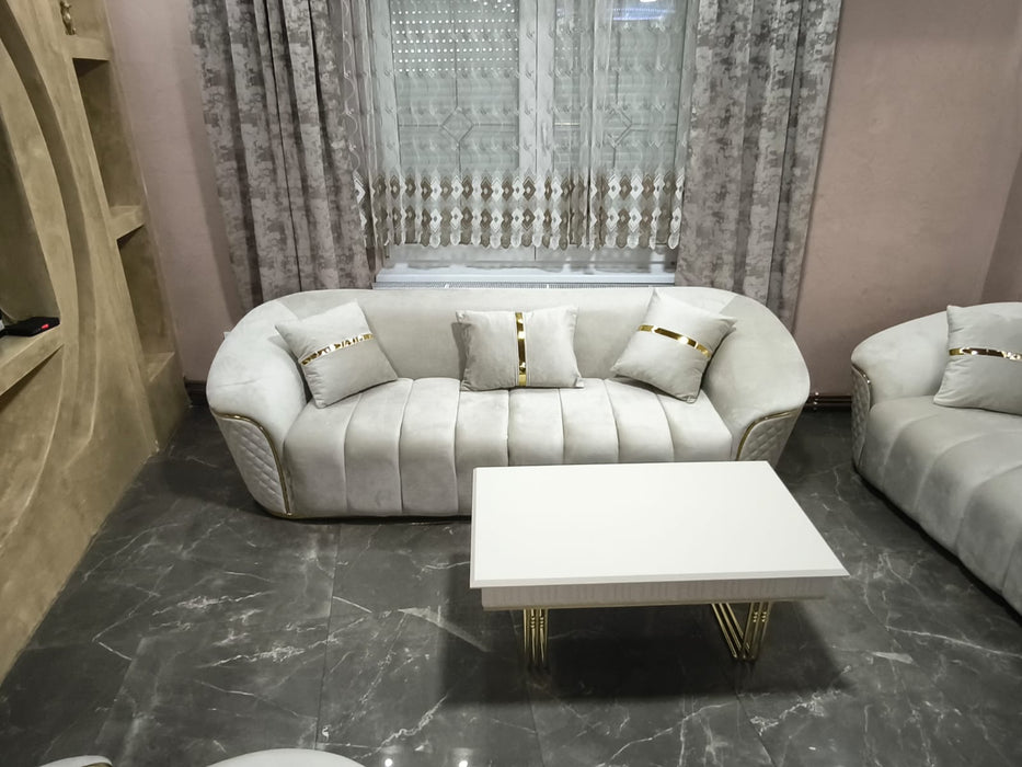 Rosa 3+2 Seater Champagne Velvet