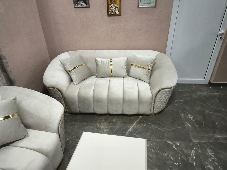 Rosa 3+2 Seater Champagne Velvet