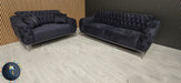 Monalisa 3+2 Plush Velvet Sofa Steel & Chrome