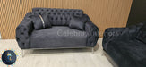 Monalisa 3+2 Plush Velvet Sofa Steel & Chrome