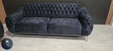 Monalisa 3+2 Plush Velvet Sofa Steel & Chrome