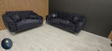 Monalisa 3+2 Plush Velvet Sofa Steel & Chrome