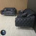Monalisa 3+2 Plush Velvet Sofa Steel & Chrome