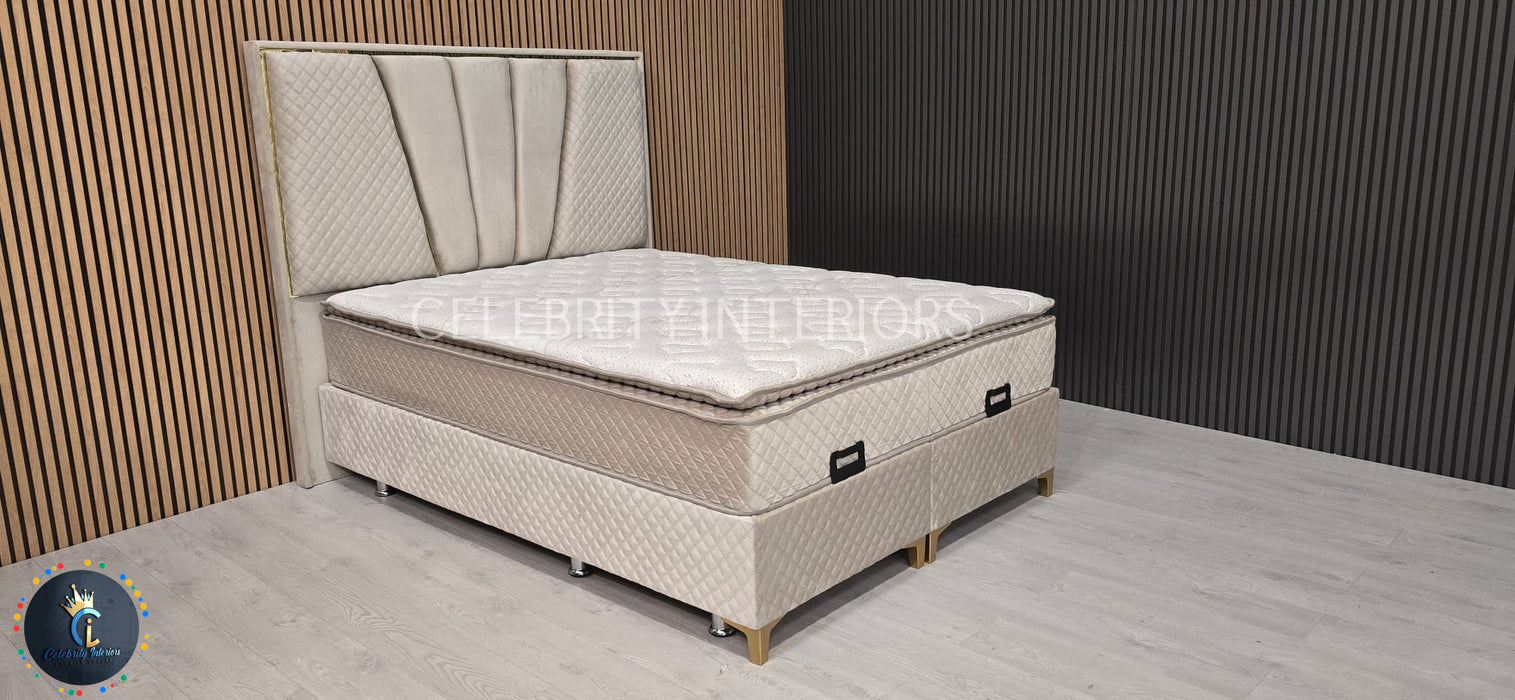 Chelsea Bedframe King Size Champagne Velvet