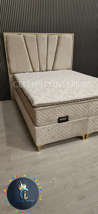Chelsea Bedframe King Size Champagne Velvet