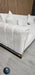 Genova Corner Sofa 270cm x 270cm White Boucle Fabric & Gold