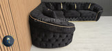 Ambassador Corner Sofa  270cm x 270cm Black Plush Velvet