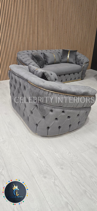 Ambassador 1 Seater In Grey V27 & Gold