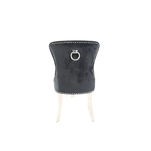 Chelsea Black Velvet Ring knocker Dining chair
