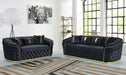 Ambassador 3+2 Seater In Black & Gold Plush Velvet