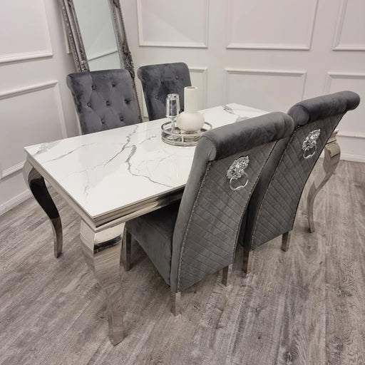 Emma Dining Chair Dark Grey Velvet