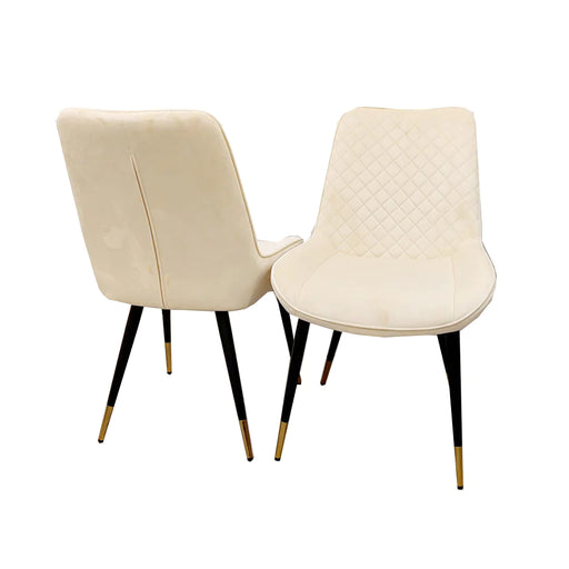 Luna Velvet crossed stich Dining Chair