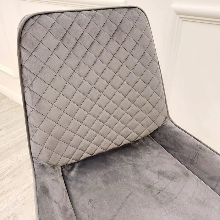Luna Velvet crossed stich Dining Chair
